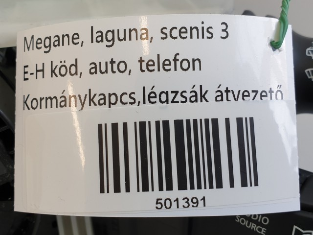 501391, Renault Megane 3, Autom, Telefon, E-H Köd, Kormánykapcsoló Légzsákszalag