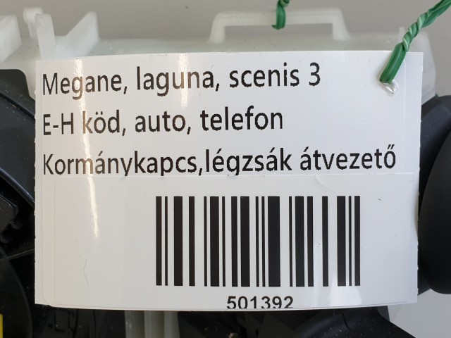 501392, Renault Megane 3, Autom, Telefon, E-H Köd, Kormánykapcsoló Légzsákszalag