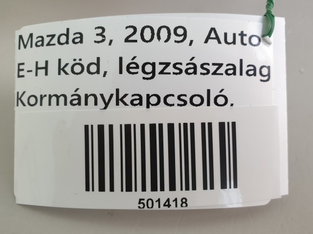 501418 Mazda 3, 2009,  Autom, E-H Köd, Kormánykapcsoló, Légzsákszalag
