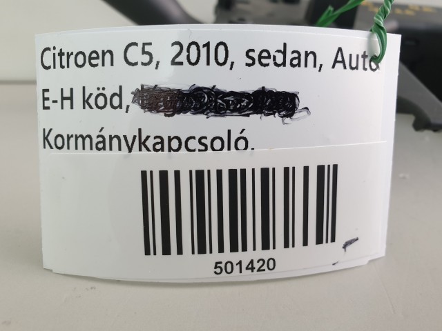 501420 Citroen C5, 2010, Autom, E-H Köd, Kormánykapcsoló