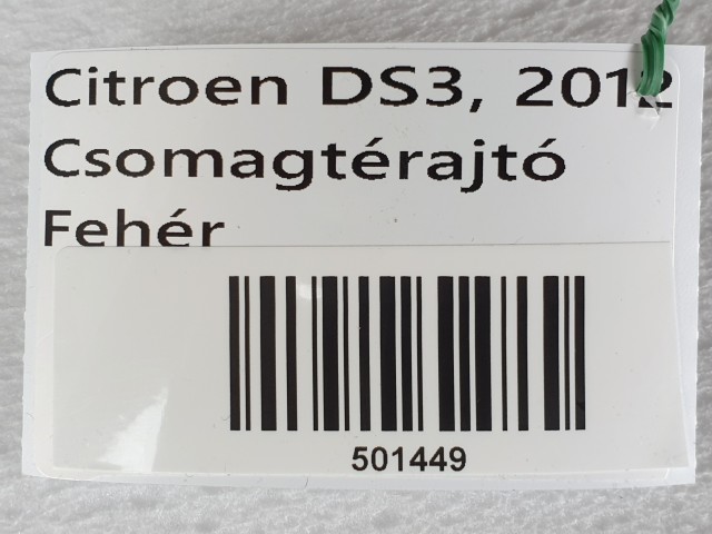 501449  Citroen DS3, 2012, Csomagtérajtó