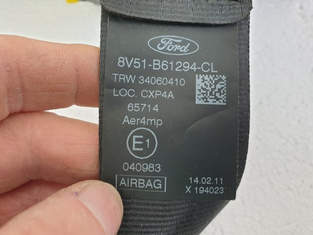 503463 Ford Fiesta 2010, 3 Ajtó, Jobb  Első Biztonsági Öv, Övfeszítő