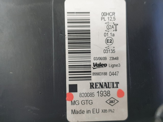 505817 Renault Clio 3, 2010, Bal Első Lámpa, Fényszóró