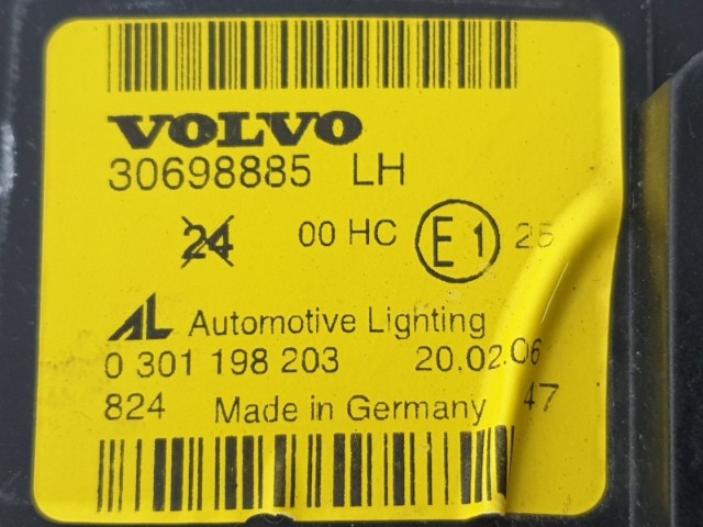 507004 Volvo V50, 2006, Bal Első Projektoros Lámpa, Fényszóró, 30698885