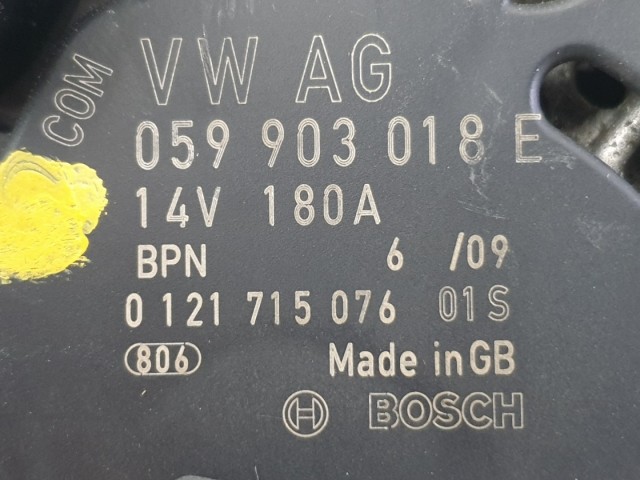 507084 Audi A6, A4, Q7, 3.0, Diesel Bosch Generátor, 059903018E, 180 Amp, 6Pk