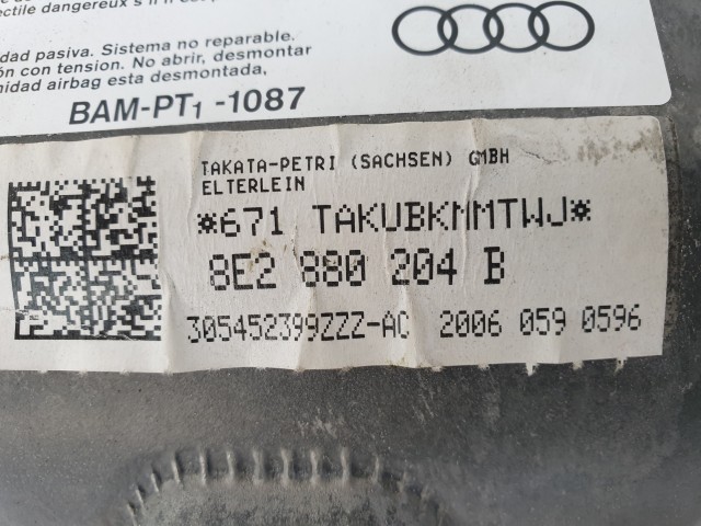 505076 Audi A4 B7, 2006, Utaslágzsák, Légzsák, 2 Csati, 8E2880204B