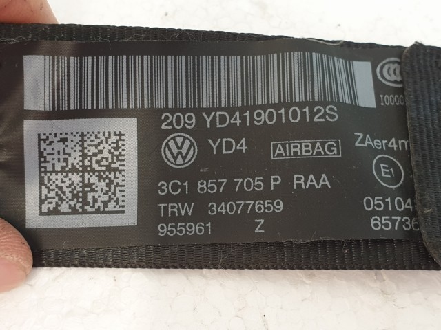 505132 VW Passat B7, 2012, Bal  Első Övfeszítő, Biztonsági Öv