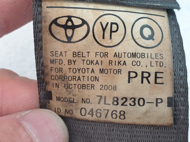 505267 Toyota Prius 2007, Bal Első Övfeszítő, Biztonsági Öv