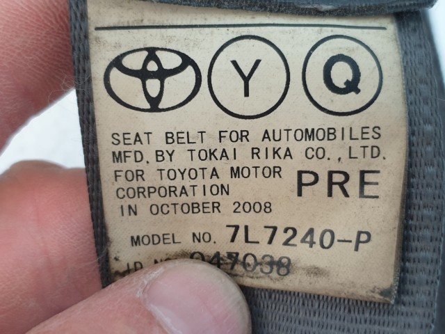 505268 Toyota Prius 2007, Jobb  Első Övfeszítő, Biztonsági Öv