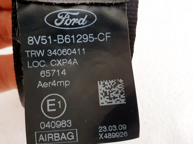 507950 Ford Fiesta 2010, 3 Ajtó, Bal Első Biztonsági Öv, Övfeszítő