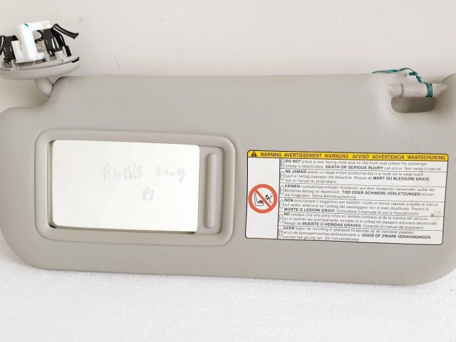 508072 Toyota Auris 2008, Bal Oldali Napellenző, Tükörrel Szerelt