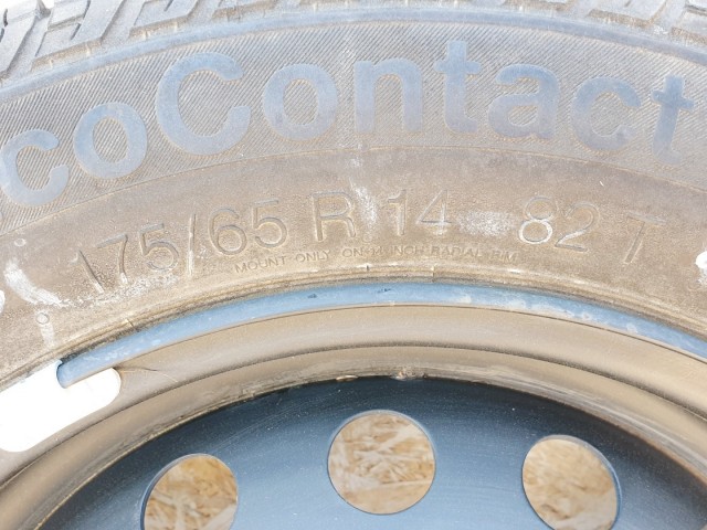 509008 Peugeot 107, 2006, 4x100, ET36, Pótkerék, Continental 175/65R14 82T.