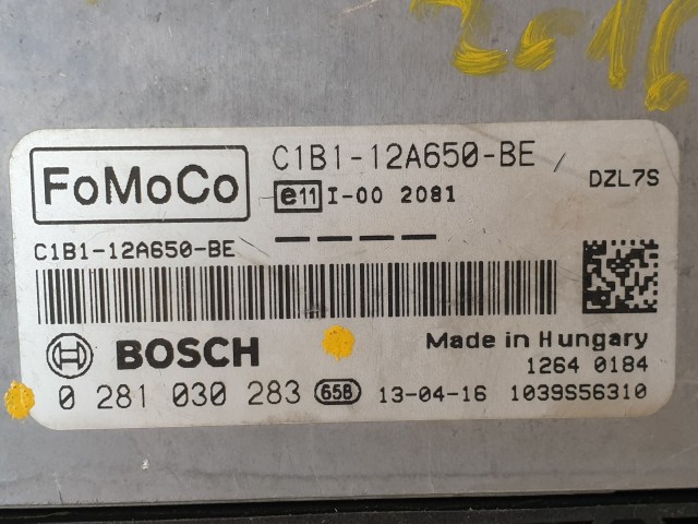 502840 Ford Fiesta 2016, Motorvezérlő, ECU, C1B1-12A650-BE, 0281030283, Bosch