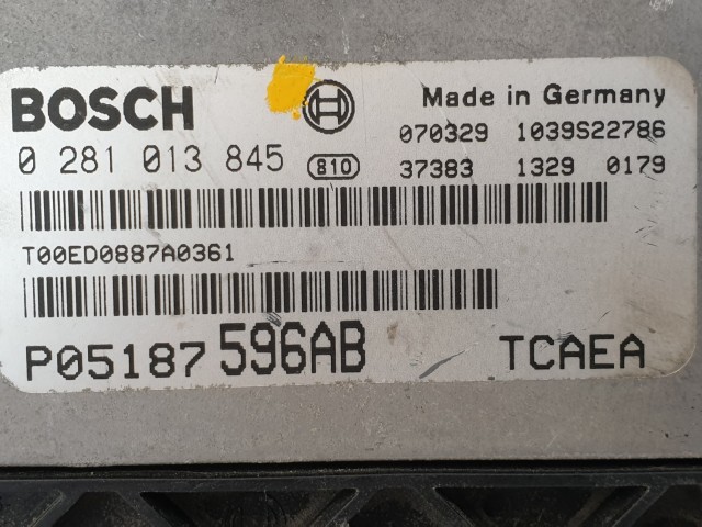 502846 Jeep Patriot 2008, Motorvezérlő, Ecu, P05187596AB, 0281013845 Bosch