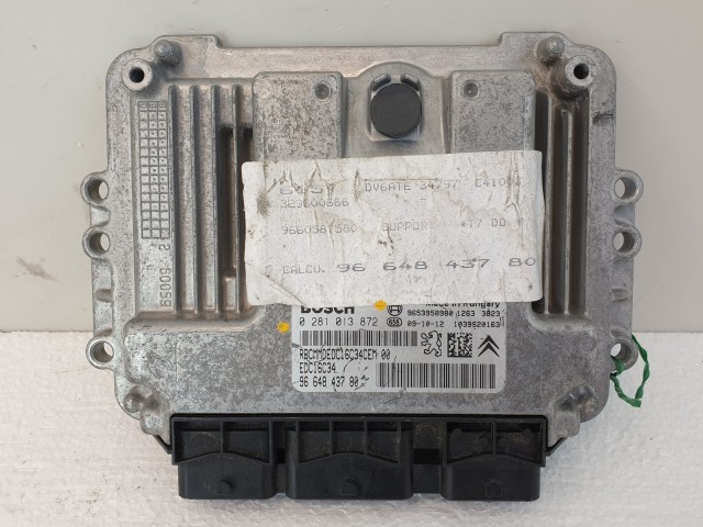 502856 Peugeot 308, 2009, Motorvezérlő, Ecu, 9664843780, 0281013872 Bosch