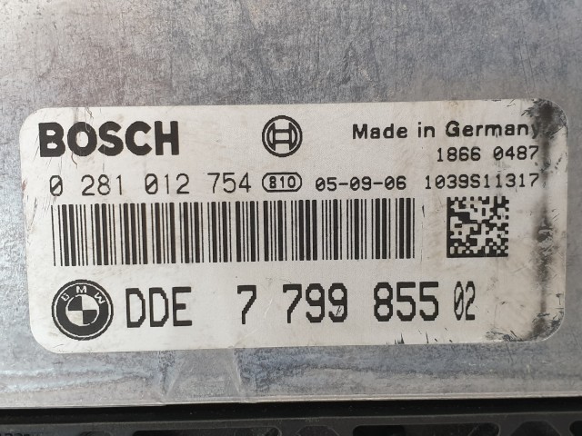  502858 Bmw 1, 3, 5, Sorozat, 2006, Motorvezérlő, Ecu, 7799855, 0281012754 Bosch