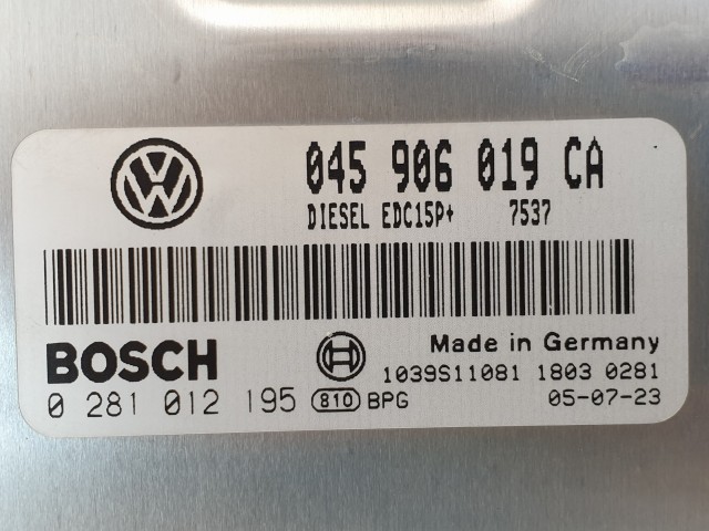 502862 VW Polo 1.4 D, 2005, Motorvezérlő, Ecu, 045906019CA, 0281012195 Bosch