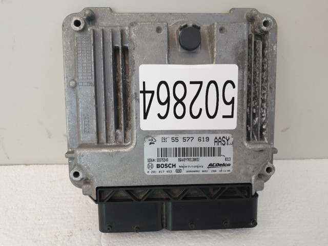 502864 Opel Insignia 2010, Motorvezérlő, Ecu, 55577619, 0281017453 Bosch