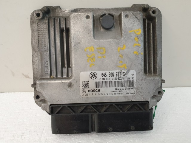 502866 VW Polo Diesel, 2008, Motorvezérlő, Ecu, 045906013S, 0281014605 Bosch.