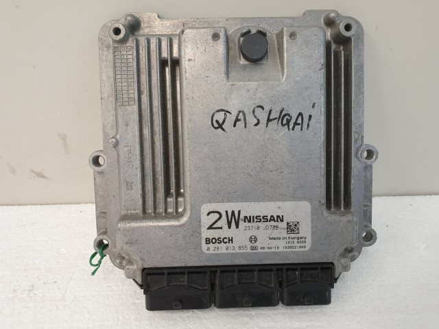 502867 Nissan Qashqai 2008, Motorvezérlő, Ecu, 23710JD78B, 0281013855, Bosch