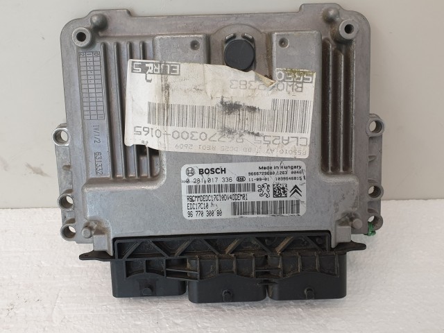 502875 Peugeot 207, 2011, Motorvezérlő, Ecu, 9677030080, 0281017336 Bosch