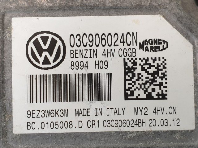 502879 VW Polo 2012, Motorvezérlő, Ecu, BC0105008D, 03C906024CN Magneti