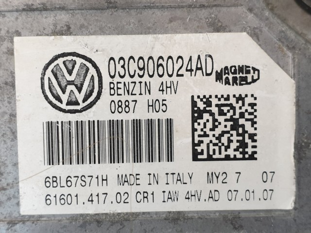 502882 VW Polo 2007, Motorvezérlő, Ecu, 6160141702, 03C906024AD Magneti.