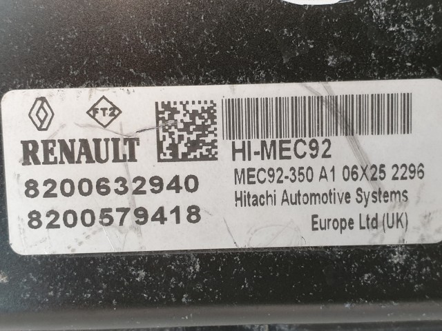 502886 Renault Clio 3, 2007, Motorvezérlő, Ecu, 8200632940, Mec92-350, Hitachi