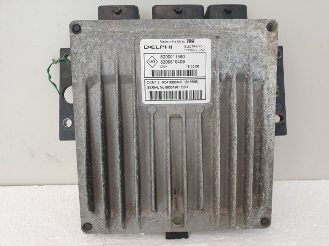 502903 Renault Modus 2008, Motorvezérlő, Ecu, 8200911560, 8200619409, Delphi.