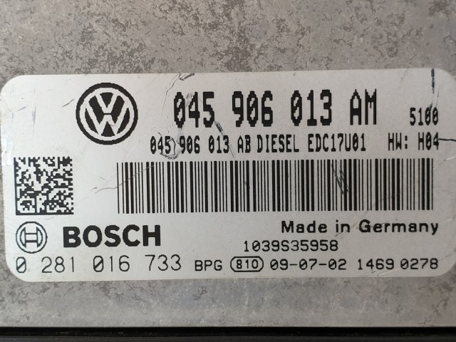 502908 Seat Ibiza 2009, Motorvezérlő, Ecu, 0281016733, 045906013AM,  Bosch.