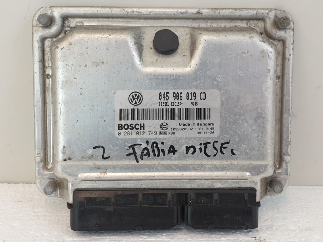 502912 Skoda Fabia 2, 2008, Motorvezérlő, Ecu, 0281012749, 045906019CD, Bosch