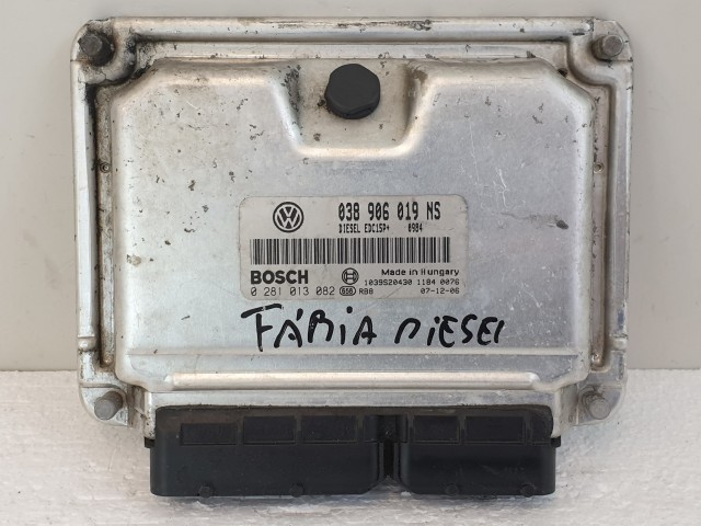 502913 Skoda Fabia 2, 2007, Motorvezérlő, Ecu, 0281013082, 038906019NS, Bosch.