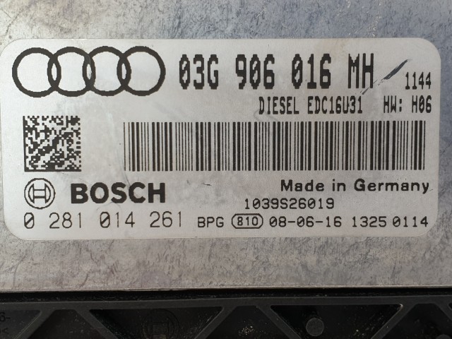 502914 Audi A6 C6, 2008, Motorvezérlő, Ecu, 0281014261, 03G906016MH, Bosch.