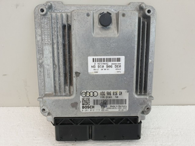 502916 Audi A4 B7, 2005, Motorvezérlő, Ecu, 0281012113, 03G906016GN, Bosch.