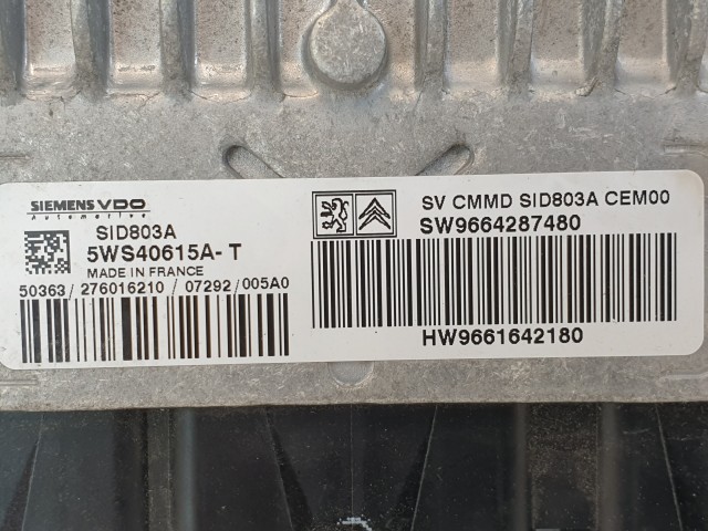 502924 Citroen C4 Picasso, Motorvezérlő, 5WS40615A-T, 9664287480, Siemens.