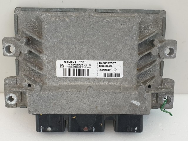 502946 Renault Clio 3, 2010, Motorvezérlő, Ecu, S120200105A, 8200522357, Siemens.