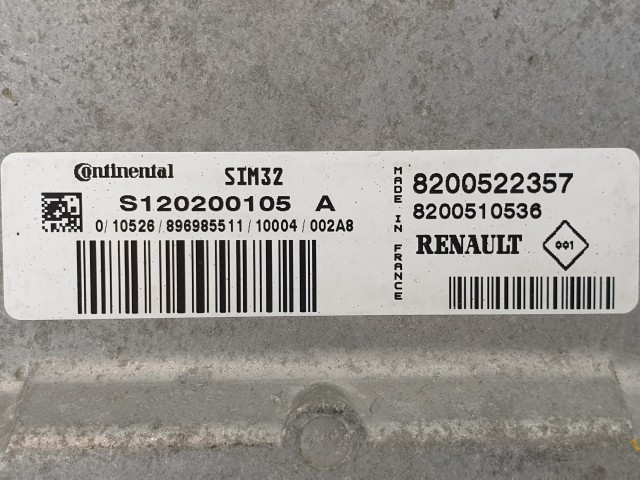 502952 Renault Clio 3, 2011, Motorvezérlő, Ecu, S120200105A, 8200522357, Continental.