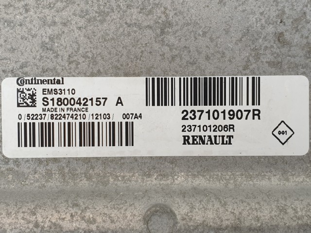 502956 Renault Clio 3, 2010, Motorvezérlő, Ecu, S180042157A, 237101907R, Continental.