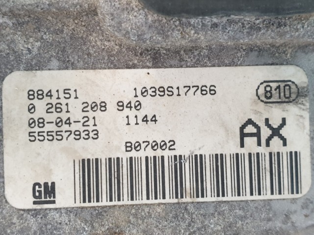 502971 Opel Corsa D, 2008, Motorvezérlő, Ecu, 0261208940, 55557933 AX, Bosch.