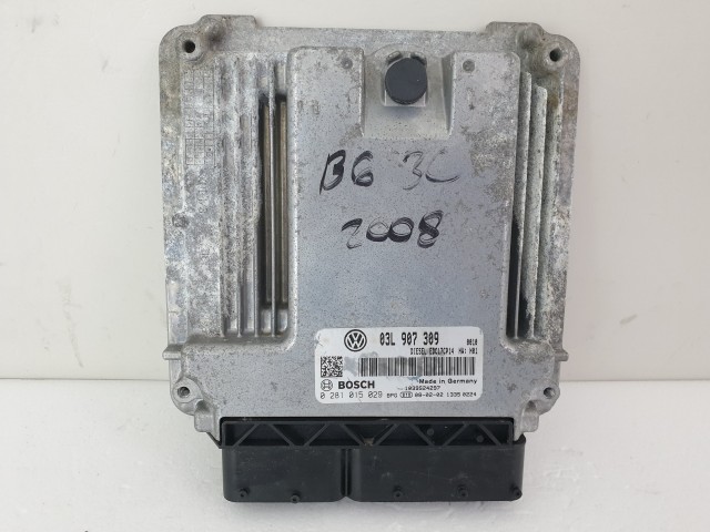 502983 VW Passat B6, 2008, Motorvezérlő, Ecu, 0281015029, 03L907309, Bosch.