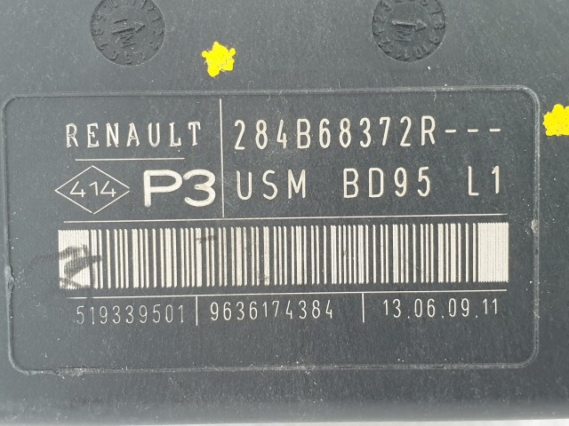 503011 Renault Megane 3, 2011, Biztosíték Tábla, USM, 284B68372R, Külső