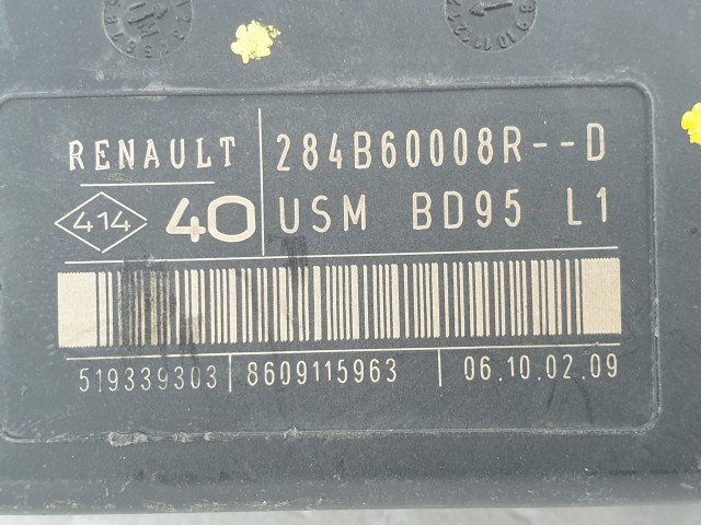 503012 Renault Megane 3, 2009, Biztosíték Tábla, 284B60008R-D, USM, Külső.