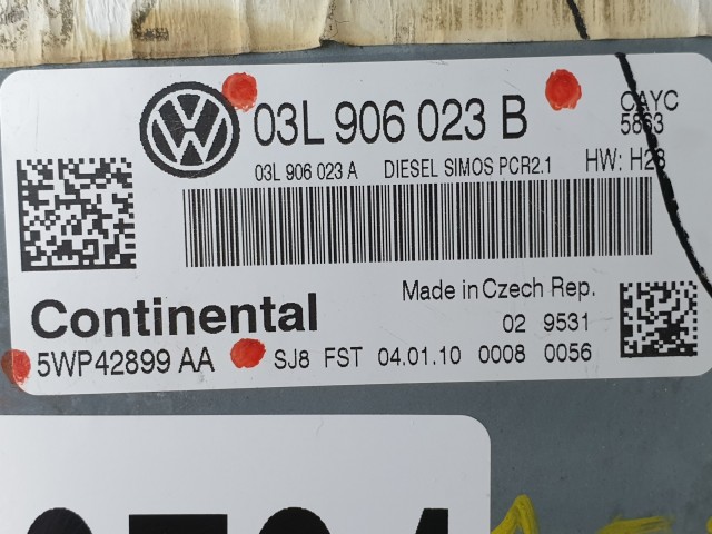 503784 VW Jetta, Golf, Motorvezérlő, Ecu, 5WP42899AA, 03L906023B, Continental.