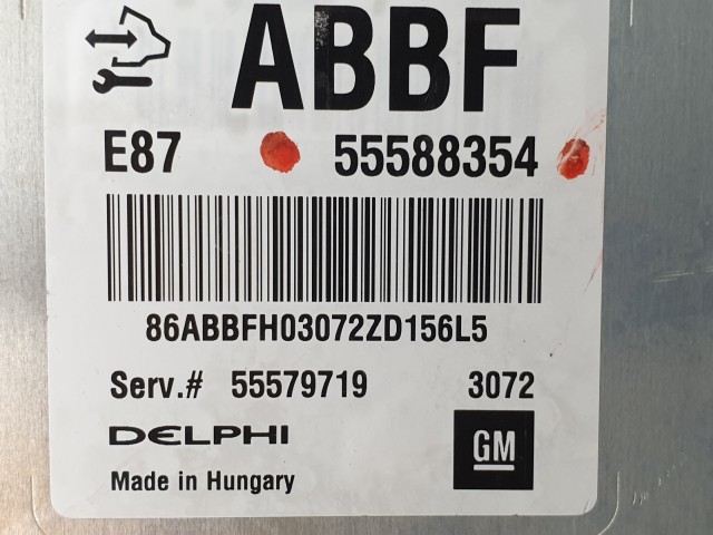 503793 Opel Astra J, Motorvezérlő, Ecu, 55588354 ABBF, Delphi.