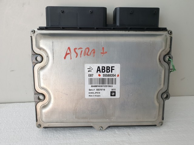 503793 Opel Astra J, Motorvezérlő, Ecu, 55588354 ABBF, Delphi.