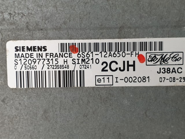 503802 Ford Fiesta, Motorvezérlő, S120977315, 6S61-12A650-FH, Siemens.