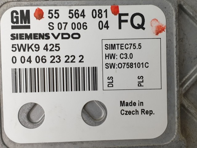 503805 Opel Zafira B, Vectra C, Motorvezérlő, Ecu, 5WK9425, 55564081, Siemens