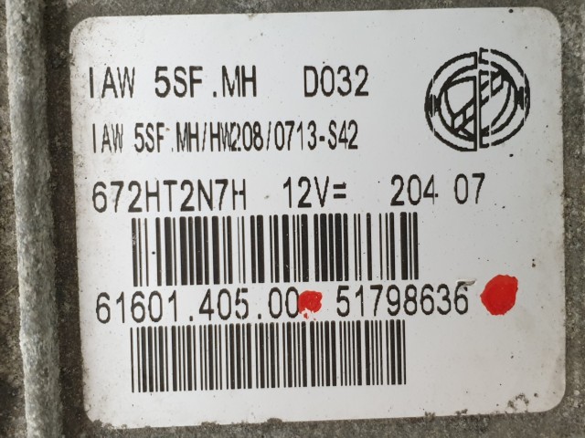 503807 Fiat Doblo, Motorvezérlő, Ecu, IAW5SFMH, 51798636, Magneti