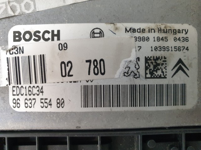 503811 Peugeot 207, Motorvezérlő, Ecu, 0281013868, 9663755480, Bosch