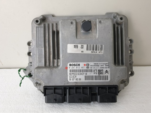 503814, Peugeot 207, Motorvezérlő, Ecu, 0281012467, 9663786380, Bosch.